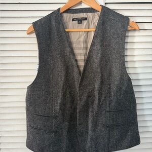 John Varvatos Charcoal and Light Gray Vest